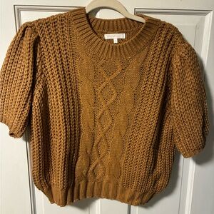 Ces Femme Mustard Cable Knit Sweater NWOT